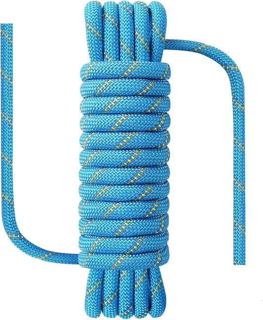 1/2 in x 16 ft Boat Marine Rope for Canyoneering, Floating, Fishing, Rafting, Camping, Hiking, Hunting, Anchor, Arborist Tree, Rafting, Rescue, Knotting Practice Nylon/Polyester Blue
