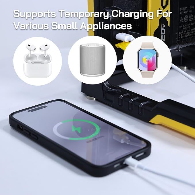 4000Lumens Cordless Magnetic LED Work Flood Light, Compatible for Dewalt Makita 20V Milwaukee 18V m18 Rechargeable Lithium Tool Battery, Portable LED Work Light for Under Hood, Yellow