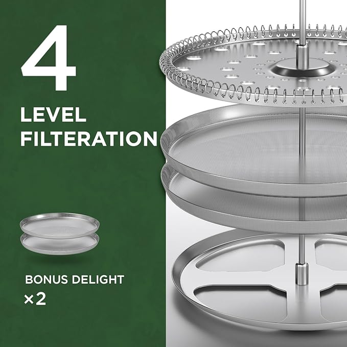 21 Ounce / 600ML French Press Coffee Maker - Stainless Steel & Borosilicate Glass, 4 - Filter for Smooth Brews - Perfect for Cold Brew, Espresso & Tea