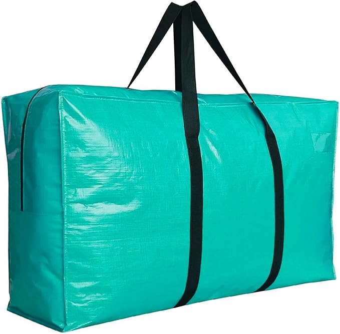 Extra Large Storage Bags, Jumbo Moving Tent Storage Bags, Waterproof Foldable Big Turquoise XL Duffle Bag for Travel, 38x23x11inch - 1PACK