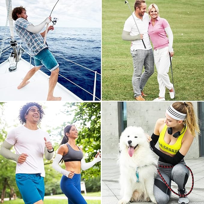beister 3/6 Pairs UV Cooling Arm Sleeves Sun Protection Unisex for Sports, Cycling, Golf, Running