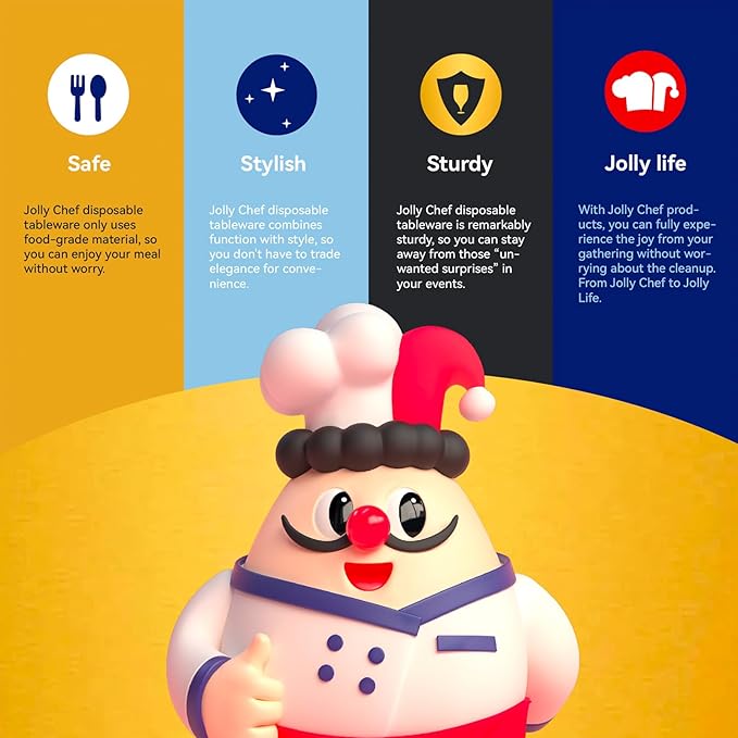 JOLLY CHEF 300 Count Clear Plastic Forks Heavy Duty, 7.1" Heat Resistant Solid and Durable Plastic Forks Disposable, Disposable Bulk Cutlery Perfect for Parties Supply Events Everyday Use