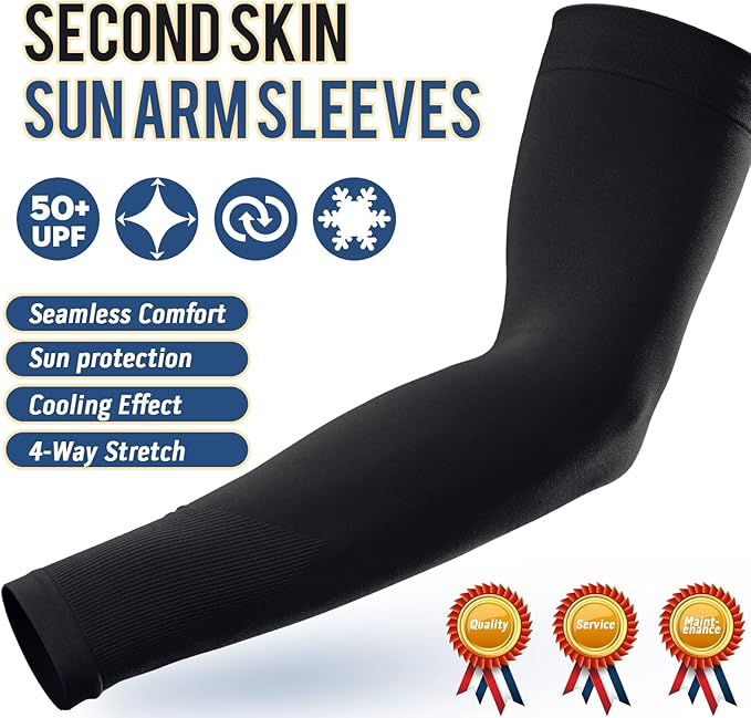 GOUNOD Sun Protection Cooling Arm Sleeves with Thumb Holes - Gardening Outdoors Sports Workouts Sunscreen Arm Sleeves