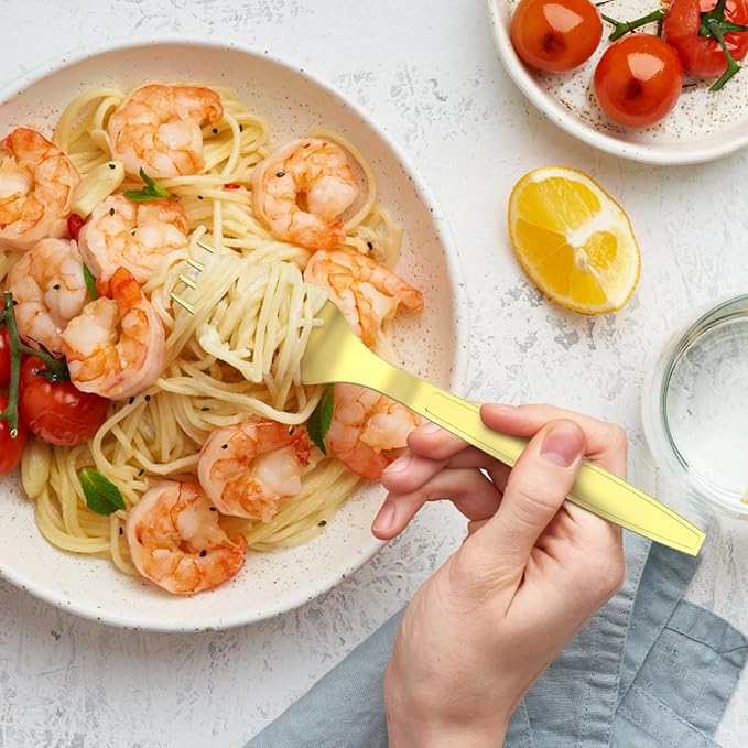 360 Count Extra Heavy Duty Gold Plastic Forks Disposable, BPA-Free, Heat Resistant, Solid and Durable Disposable Forks Bulk, Premium Plastic Forks heavy duty for Party Supply