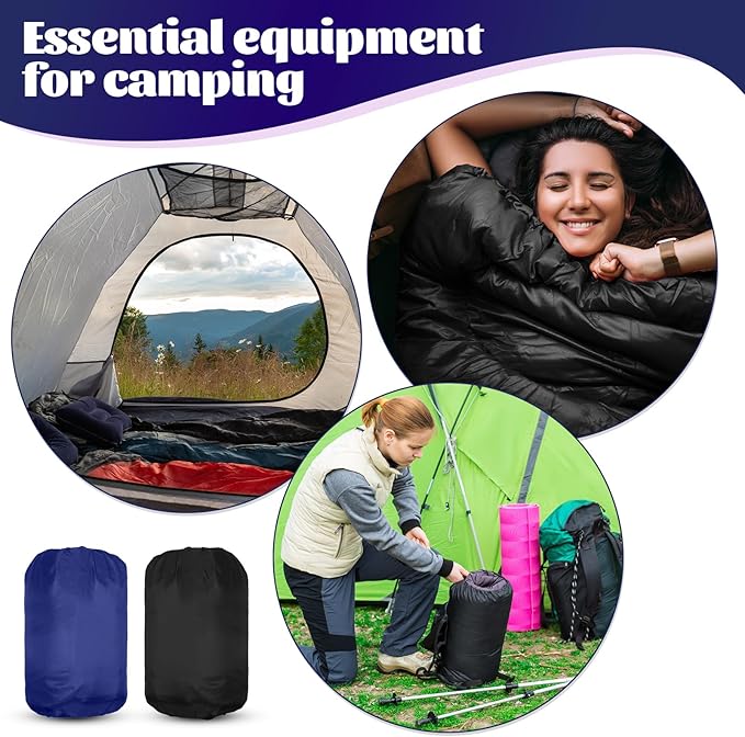 Macarrie 4 Pcs 0 Degree Camping Sleeping Bags Bulk for Adults 4 Season Warm Cold Weather Sleeping Bags with Compression Sack Lightweight Portable Waterproof for Backpacking Hiking Outdoor
