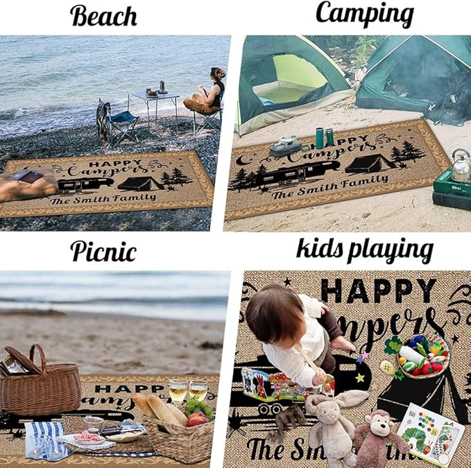 Custom Camping Rug It's Better at The Campsite RV Trailer Decor Camper Floor Mat for Outdoors, Patio, Backyard, Picnic, Beach, Camping, 66 x 99 Inch (20 RV Optional)