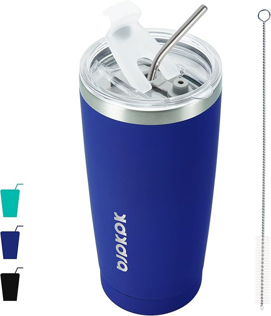 BJPKPK 20 oz Stainless Steel Insulated Tumbler Cups With Lid And Straw Coffee Tumblers,Blue