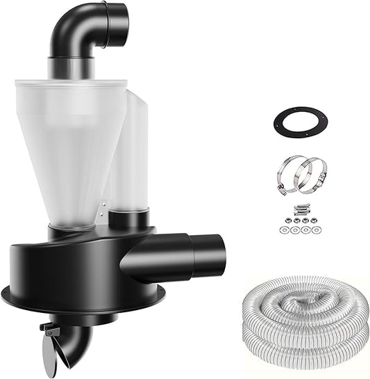2.5'' New Upgrade Woodworking Double Filtration Cyclone Dust Collector DIY Turbocharged Filter Industrial Separator Collector Canister Dust Control System for Shop Vac Contractor Assistant