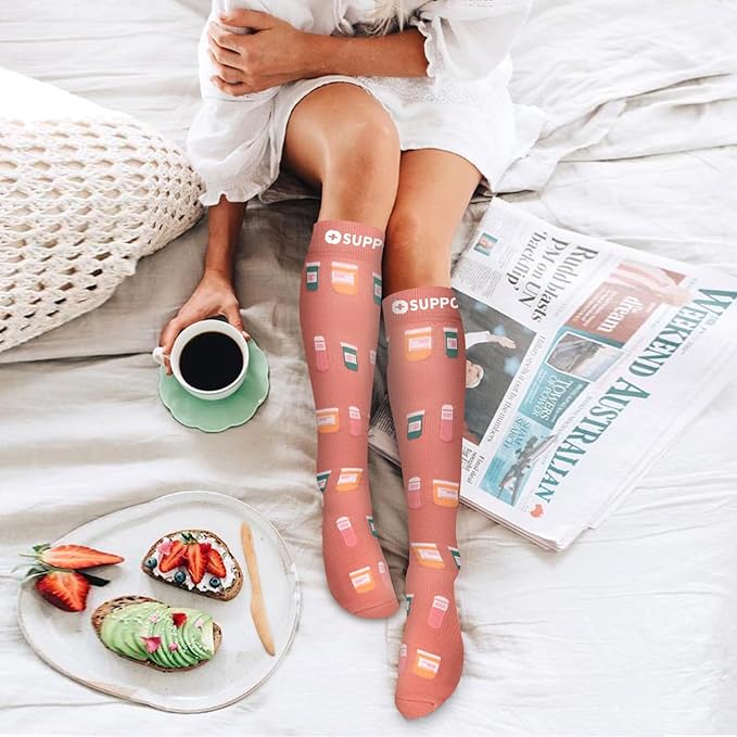 6 Pack Copper Compression Socks for Women and Men Circulation-Best Support for Medical, Running,Nursing,Athletic