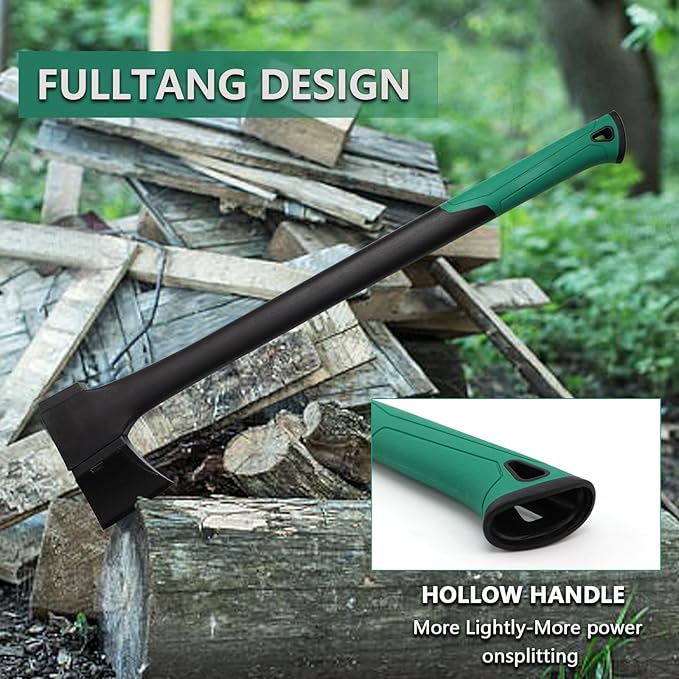 Camping Hatchet 28 Inch,Survival Hatchet Tactical for Wood Chopping and Kindling,Hatchet Axewith V Grind Blade, Lightweight Nylon Fiber Handle,for Outdoor Survival, Gardening, Hiking (L)