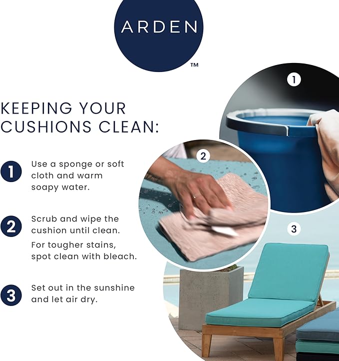 Arden Indoor/Outdoor Foam Seat Pad, 2 Pack, 17 x 16, Patio Cushion, Water Repellent, Fade Resistant, Foam Cushion Sapphire Aurora Blue Damask