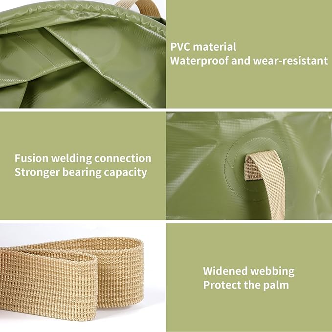 CIRCINUS Collapsible Water Bucket 5.28 gallons (20 liters) Portable wash Basin for Camping Fishing Travel Outdoor Gardening car Washing (Green)