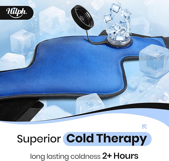 Hilph Knee Refillable Ice Bag for Injuries, Portable Travel Ice Pack with 2 Hours Long Lasting Cold for Knee Cold Therapy, Instant Relief for Replacement Surgery, Sports Injury, Swelling, Muscle Pain