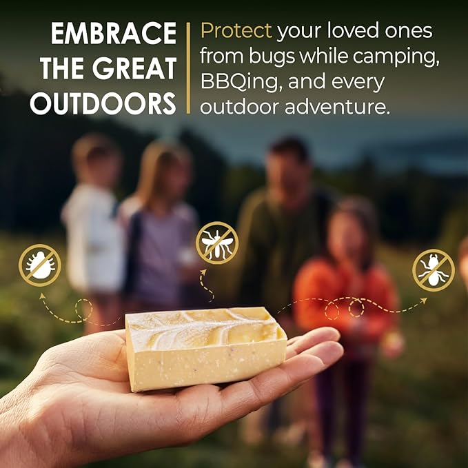 Ain't Buggin Me Citronella Bar Soap for Men and Women, Natural Handmade Soap with Pure Citronella Essential Oils, Soap Bar for Camping and Outdoor Activities