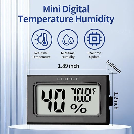 Humidity Meter Hygrometer Room Thermometer Indoor Digital Temperature and Humidity Monitor Mini Hygrometer Thermometer for House Office Home Garden and Cellar, 6 Pack