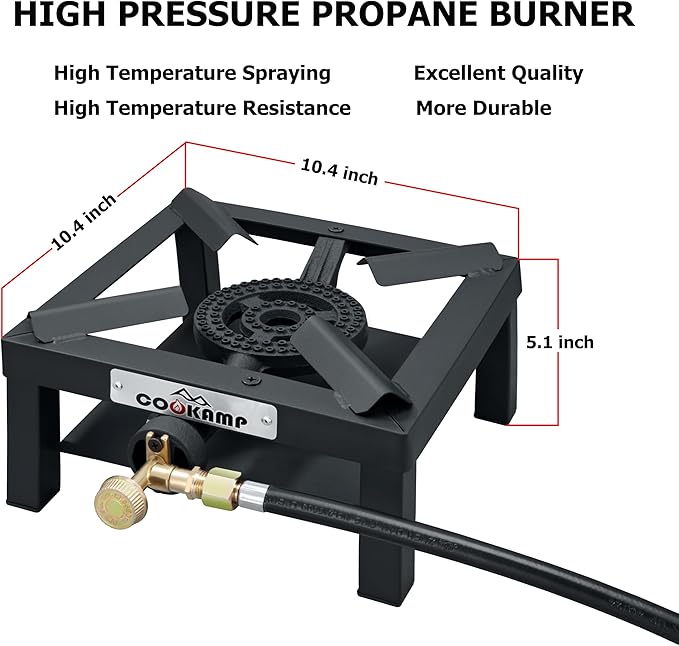 Propane Burner Angle Iron Camp Stove with CSA Listed Regulator and 4ft Hose (SA1200v2)