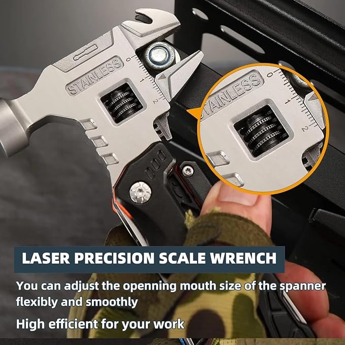 MALOM 18-in-1 Upgraded adjustable Hammer, Stainless Steel multitool Pliers with Replaceable Tungsten Wire Cutters, Bottle Opener, Nylon Sheath, Ideal for Camping, Survival, Hunting (Black)