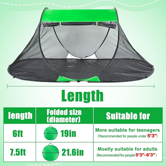 1 Person Pop-up Mosquito Tent for Camping - Breathable & Fine Mesh Camping Bug Screen Net with Carry Bag, Instant Portable Screen Tent for Teenagers/Adults