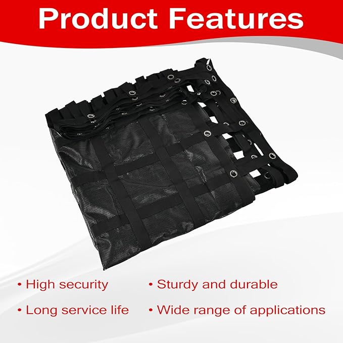 Heavy Duty 105" x 120" Truck Bed Cargo Net with Adjustable Cam Buckles & S-Hooks & Cross Strap,8.75' x 10' Cargo Net with 1500LBS Capacity for Pickup Truck Bed Trailer SUV Jeeps