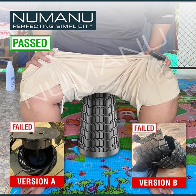 2025 Upgraded Collapsible Stool, Max 620lb, Height Adjustable Retractable Telescopic Seat, Portable Folding Stool, Travel Chair, Foldable Camping Seat or Footrest for Camping & Outdoors, 18" H