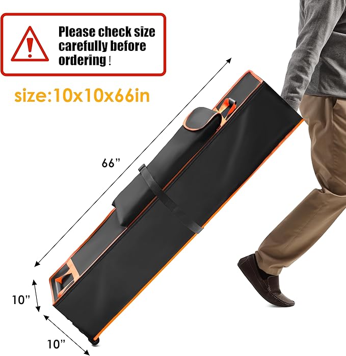 10 x 10 x 66in Canopy Bag Replacement for 10 x 10 Pop Up Canopy Tent with Roller Wheels - Canopy Carrying Bag with Handles - Pop Up Canopy Replacement Parts - 600D Waterproof Oxford Fabric