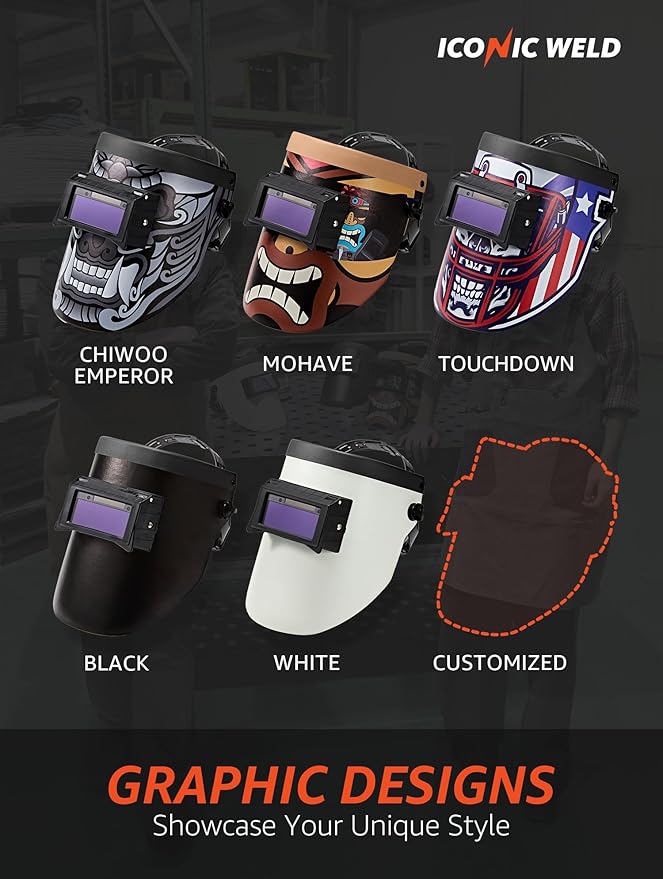 Auto Darkening Welding Helmet - Lightweight, Shade #3/11, with Bag (Touchdown)