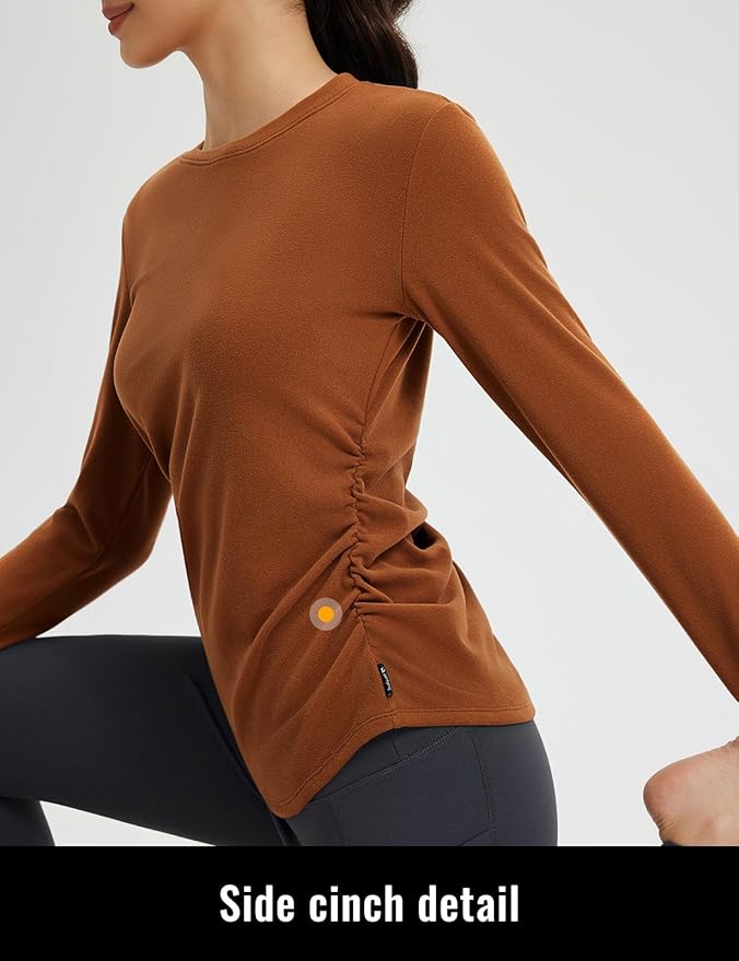 baleaf Womens Thermal Shirts Fleece Lined Long Sleeve Tops Workout Base Layer Slim Fit Cold Weather Gear