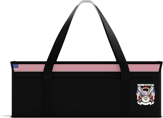 Fireproof Explosionproof Lipo Battery Safe Bag - Large Capacity Ebike Battery Storage Guard Pouch for Charging & Storage - Waterproof Protective Case for Ebike & Lithium Batteries(19x4.3x7 Inches)