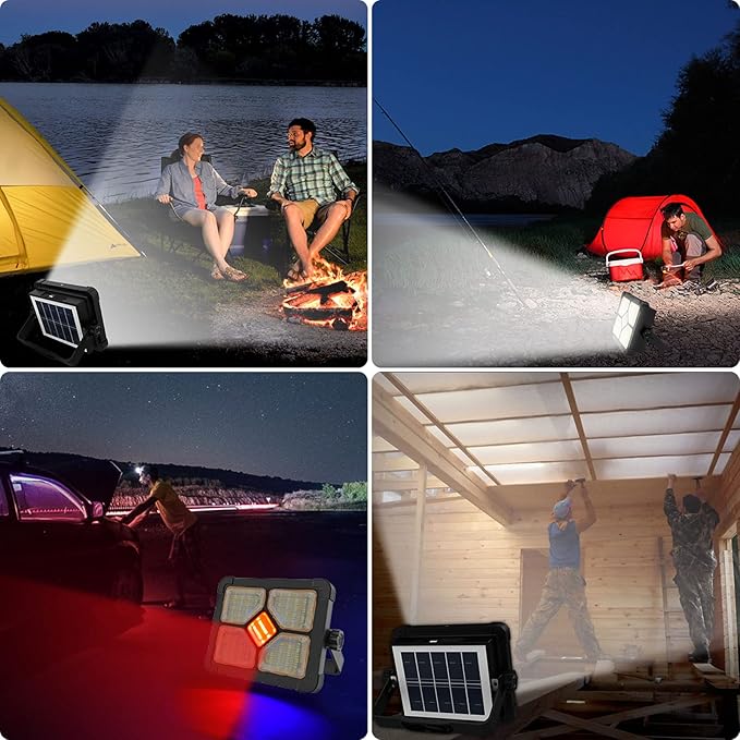 ERAY Rechargeable LED Work Light with Remote Control,15000mAh Battery 10000 LM Worklight, Portable Solar Camping Lights, IP66 4 Lighting Modes Work Lights for Outdoor Emergency Building Car Repairing