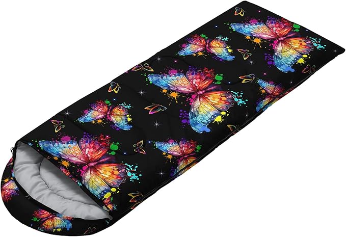 HOSIMA Dear Hunting Pattern Cold Weather Sleeping Bags for Adults,Black Light Weight Sleeping Bags for Kids Adults,WaterProof Sleeping Bags for Outdoors Hiking.