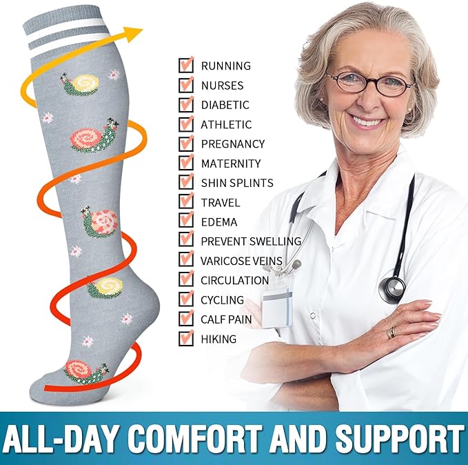 6 Pack Copper Compression Socks for Women and Men Circulation-Best Support for Medical, Running,Nursing,Athletic