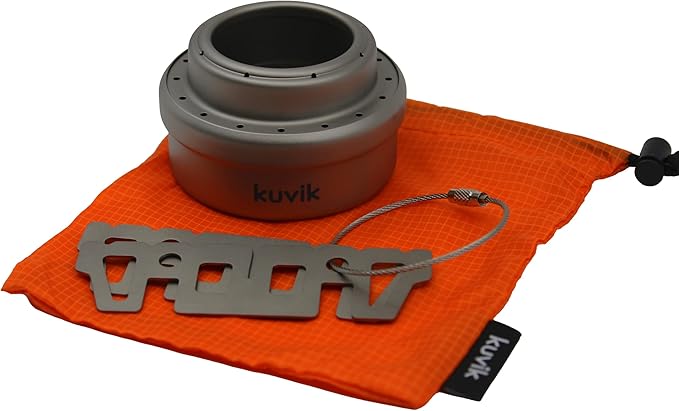 Kuvik Titanium Alcohol Stove - Ultralight and Compact Stove for Backpacking, Camping, and Survival