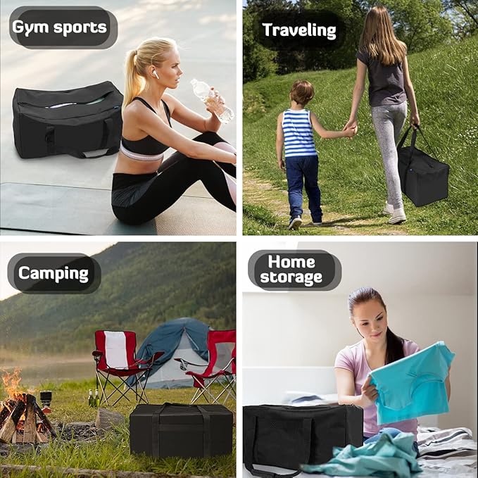 INFANZIA 24 inch Duffel Travel Sports Equipment Bag, Long Luggage Bag with Upgrade Zipper Water Resistant, Extra Large Foldable Storage Bag for Camping, Tent, Tripod, Fishing