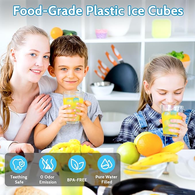 360 Pack Reusable Ice Cubes Refreezable Plastic Ice Cubes Without Diluting Permanent Ice Cube Frozen BPA Free for Bars Party Ice Bath Camping Fishing