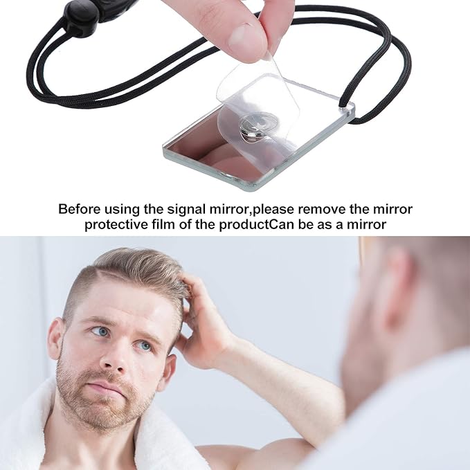 Jetec 2 Pieces Survival Reflective Mirror 2 x 3 Inch Send Remotely PFD Mirrors Outdoor Survival Technologies Small Signal Mirror for Backpacking