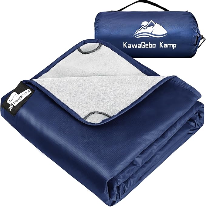Fleece Waterproof Outdoor Blanket, Windproof Stadium Blanket for Camping, Picnics, and Sports Stay Dry and Comfortable 80"x58"