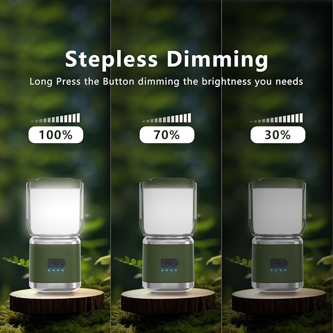 LED Camping Lantern Rechargeable, 2000LM Small Camping Lights Lantern with Redlight&20Hours Runtime&Stepless Dimming, Hurricane Emergency Lights for Power Outages, Waterproof, Camping Essentials,6pcs
