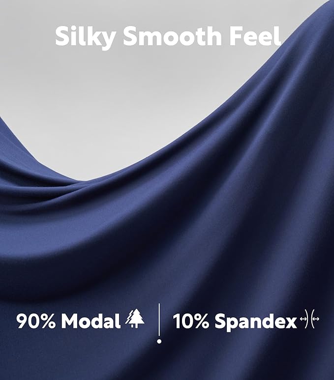 DAVID ARCHY Men's Underwear Ultra Soft Modal Dual Pouch Trunks Ball Pouch Bulge Enhancing Boxer Briefs for Men 3 or 4 Pack