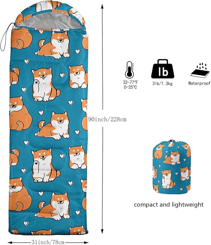 Camping Sleeping Bags Warm & Cool Weather Waterproof Backpacking Sleeping Bag All Seasons Camping, for Adult Kids Boy Girls Camping Gear Equipment, Traveling