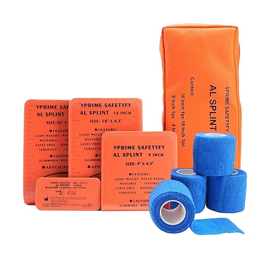 First Aid Splint 36" X 4.3" Orange -Waterproof First Aid Medical Tactical Field Splint For Bone Fracture Treatment (4, Splint Bundle)