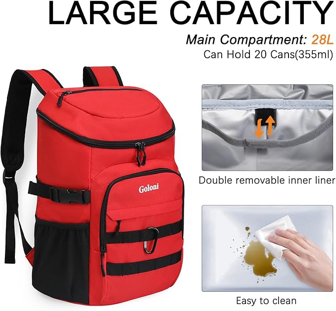 Cooler Backpack Insulated Leak Proof,Small Soft Coolers Bag for Men and Women Camping,Travel,Beach,Hiking,Picnic
