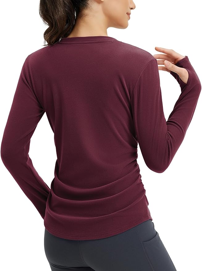 baleaf Womens Thermal Shirts Fleece Lined Long Sleeve Tops Workout Base Layer Slim Fit Cold Weather Gear