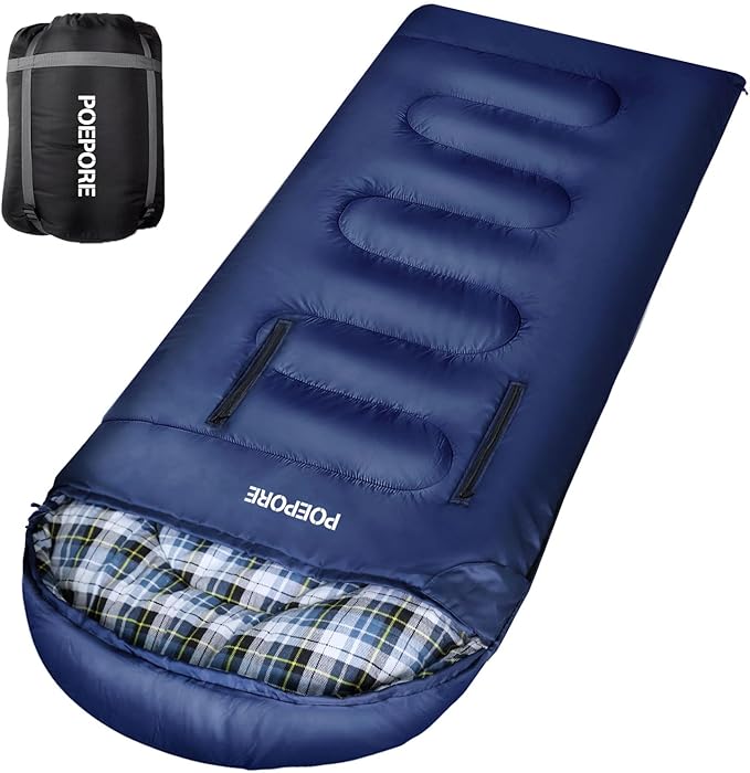 Flannel Sleeping Bag Cotton 0 Degree Cold Weather for Adults XXL Wearable Sleeping Bag 4 Seasons Waterproof with Compression Sack