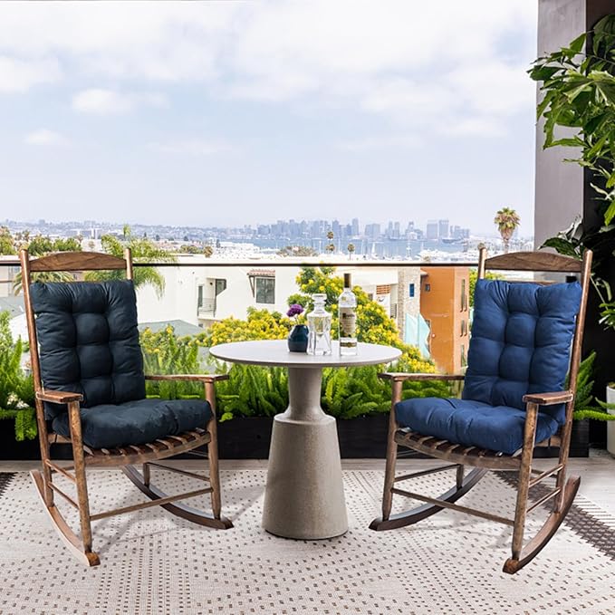 Indoor Outdoor Seat Cushion, 1 Pack Wicker Chair Cushion, Garden Rocking Chair Pad for Patio Garden Grey