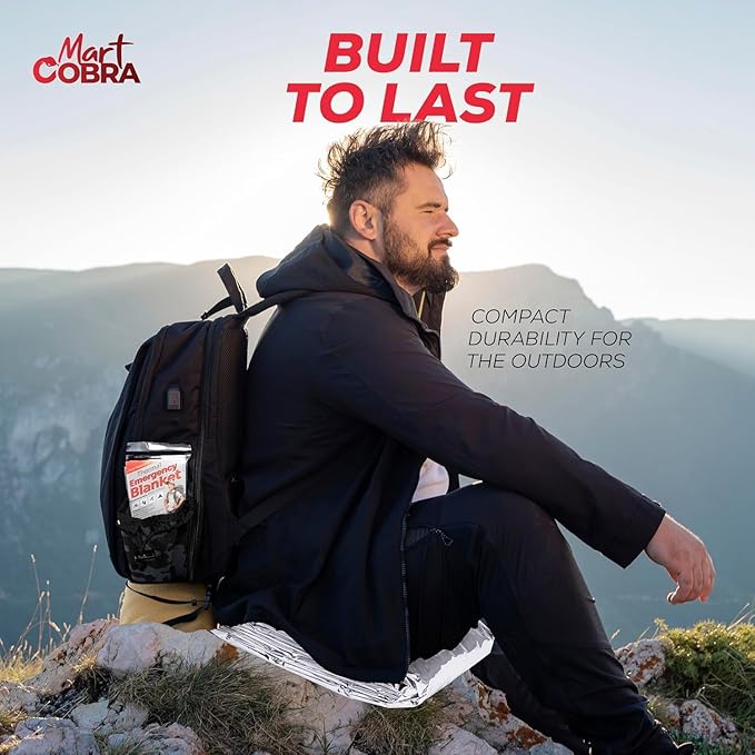 Emergency Blankets for Survival Gear and Equipment x6, Space Blanket, Mylar Blankets, Thermal Blanket, Survival Blanket, Survival Kits Emergency Kit, Emergency Supplies, Foil Blanket Camping Shelter