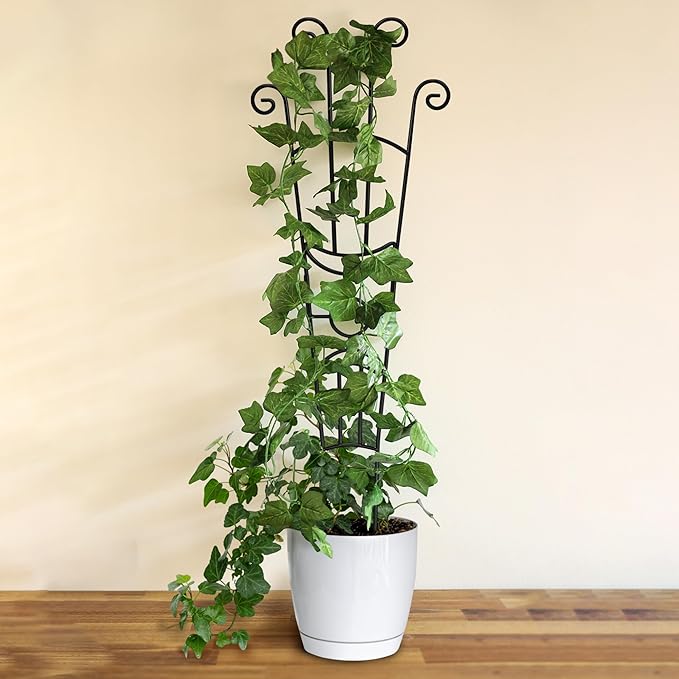 32.6in Plant Trellis for Climbing Plants Indoor, Expandable Large Metal Trellis for Potted Plants, Heavy-Duty Tall Pothos Plant Climber Support for Ivy Pothos Hoya Monstera, 4P