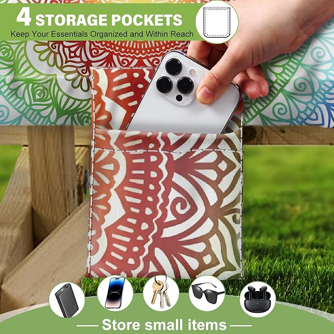 Picnic Table Cover with Bench Covers Vinyl Elastic Edges Fitted Rectangle Seat Tables Waterproof 3-Piece96X30in Set Outdoor Rectangular Folding Backing Tablecloth for Camping Over SizeTie-Dye 104