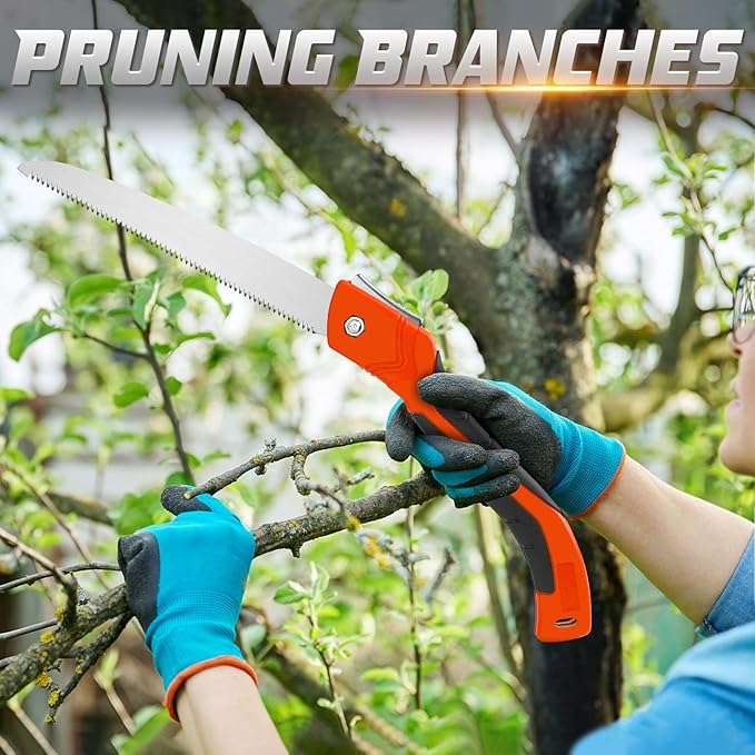 DIYSELF Folding Saw, 10-Inch Hand Saw for Tree Trimming, Pruning Saw with Sk-5 Steel Blade, Heavy Duty Camping Saw, Foldable Saw, Garden Bushcraft Saw