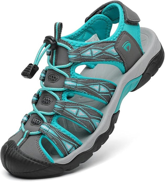 Dannto Women's Sport Hiking Sandals Closed Toe Outdoor Athletic Walking Sandal Lightweight Summer Water Shoes
