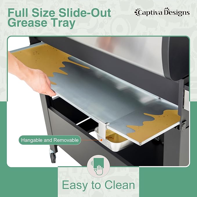 Captiva Designs 6-Burner Propane Gas BBQ Grill with Side Burner & Porcelain-Enameled Cast Iron Grate for Outdoor Kitchen & Backyard Barbecue, 65,800 BTU Output,665 SQ.IN. Cooking Area,Stainless Steel